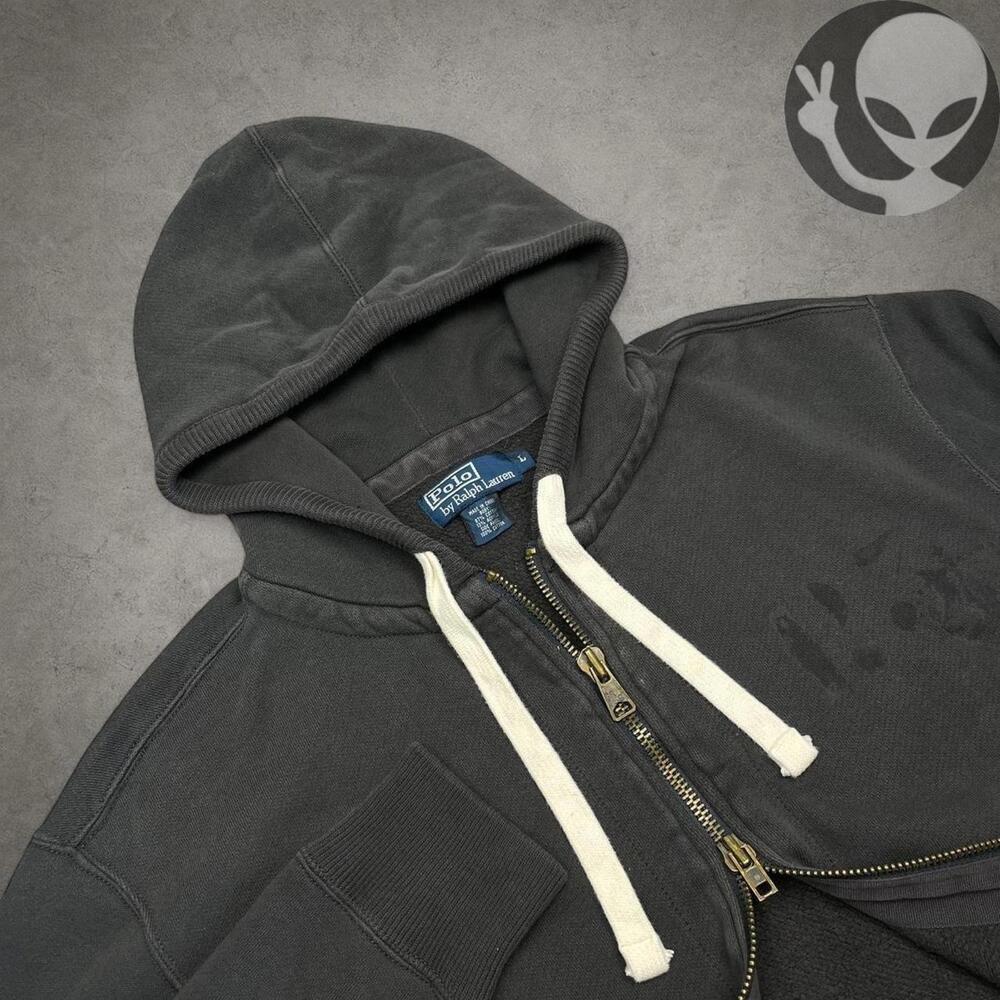 Polo Ralph Lauren Large Grey Double Zipper Hoodie